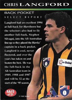 1995 Select AFL - All-Australian Team #AA15 Chris Langford Back
